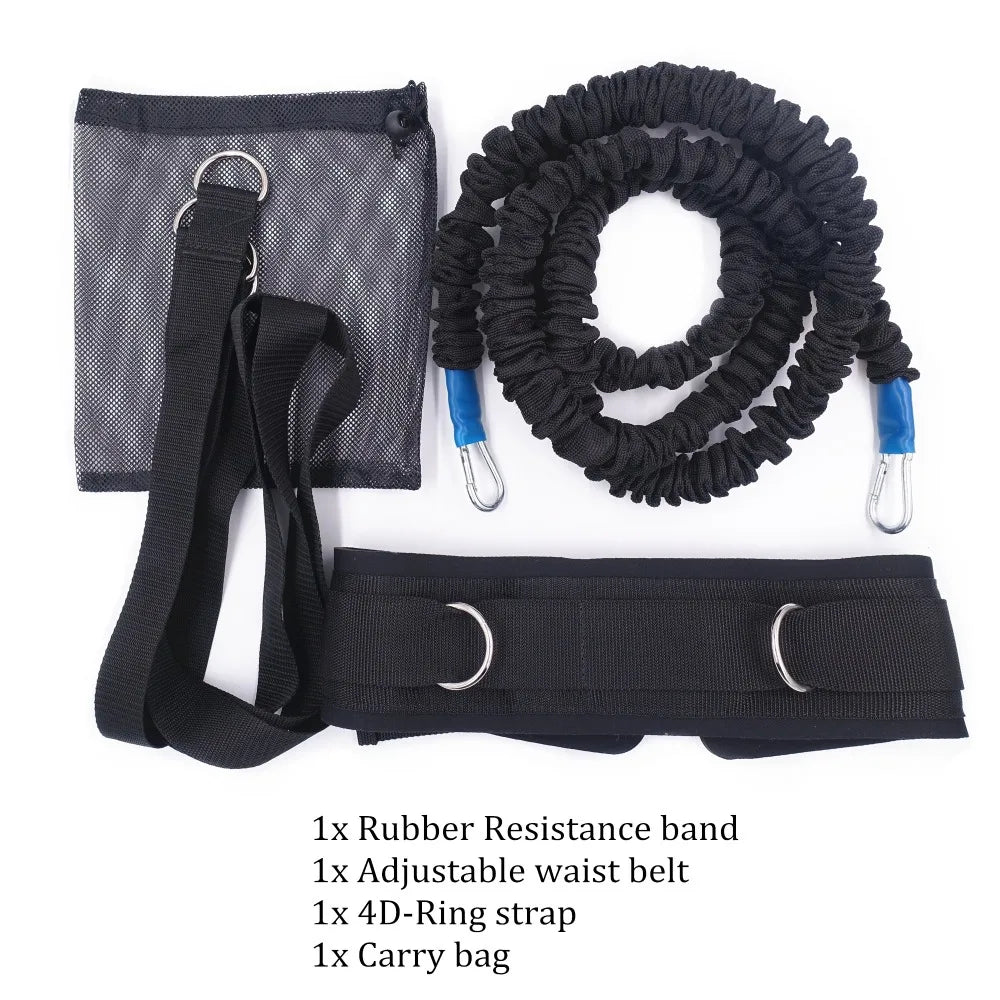 Resistance Bungee Band with Adjustable Neoprene Belt for Running Training Workout Speed