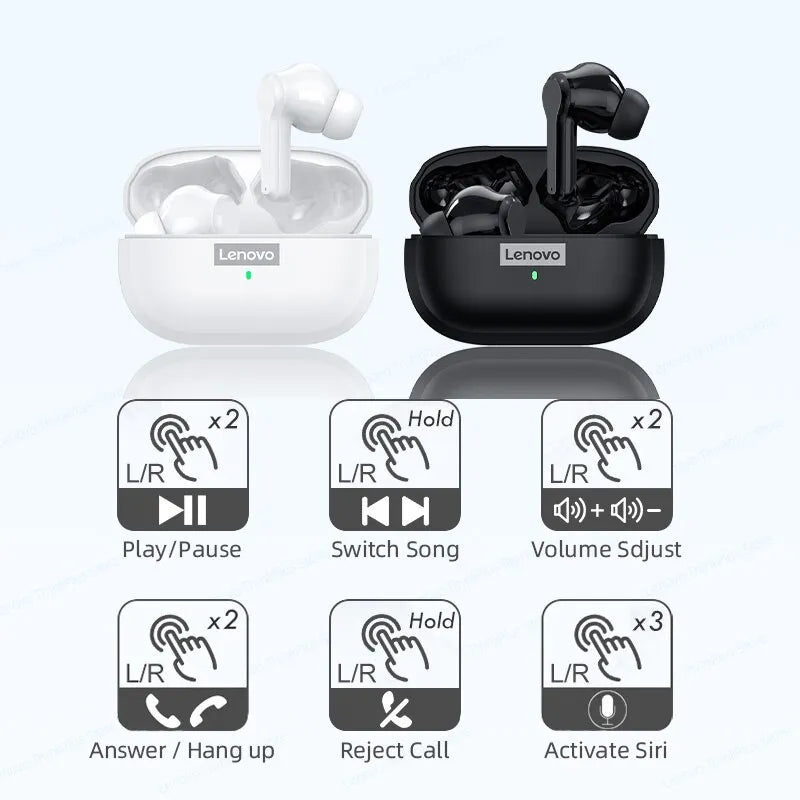 Headphones Waterproof Sport + Noise Reduction Earbuds with Mic | Original Lenovo LP1S